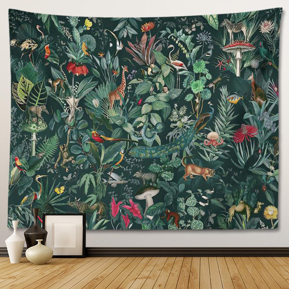 Европейский цветочный ретро гобелен с растением, настенный декор для спальни, настенный гобелен, украшение для дома, гостиной