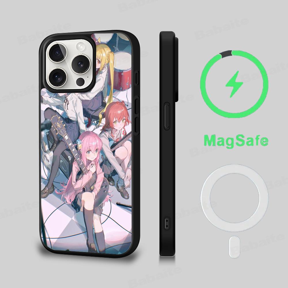 Anime B-Bocchi The Rock Phone Case Magnetic Case For IPhone 16 14 13 12 11 15 Pro Max Plus For Magsafe Wireless Charge Cover
