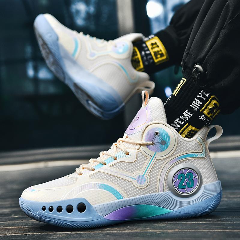 Мода 2024 Профессиональный Мужской Баскетбол Мальчики Модный Тренд Обувь Баскетбольные Кроссовки Противоскользящие Высокие Пара Дышащие Баскетбольные Ботинки