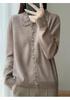 Autumn/Winter 100% Wool Cardigan with Hollow Doll Collar and Hand-Crocheted Design
