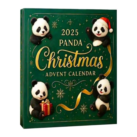 Panda Christmas Advent Calendar 2025 24 Days Countdown Box Unique Panda Figurines Festive Decor for Tree & Animal Lovers