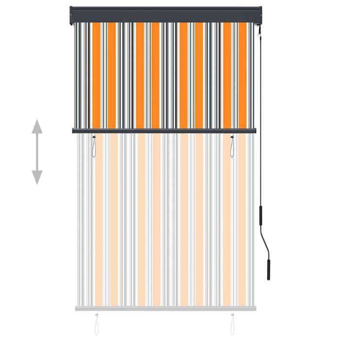 Store roulant d'extérieur - Maison Exclusive - 100 x 250 cm - Jaune et bleu - Manuel (manivelle)