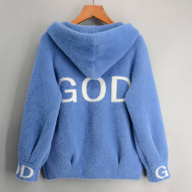 Oversize Plus Velvet Winter Imaction Норка Флис Новые толстовки Harajuku Пальто Женские толстовки Корейский стиль Свободный кардиган Топы