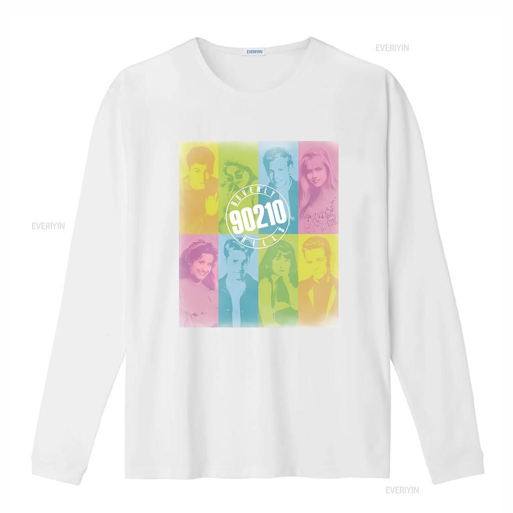 Beverly Hills 90210 Cast Color Block T Shirt for Retro TV Show Fans White vintage Washed Soft Breathable Slightly graphic