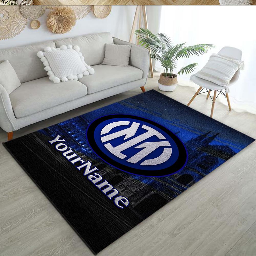 Inter Milan Customize Text Floor Mat Perfect for Living Rooms Dormitory Bedrooms Decorate room Antislip Carpet Office home decor Wedding Party Gift