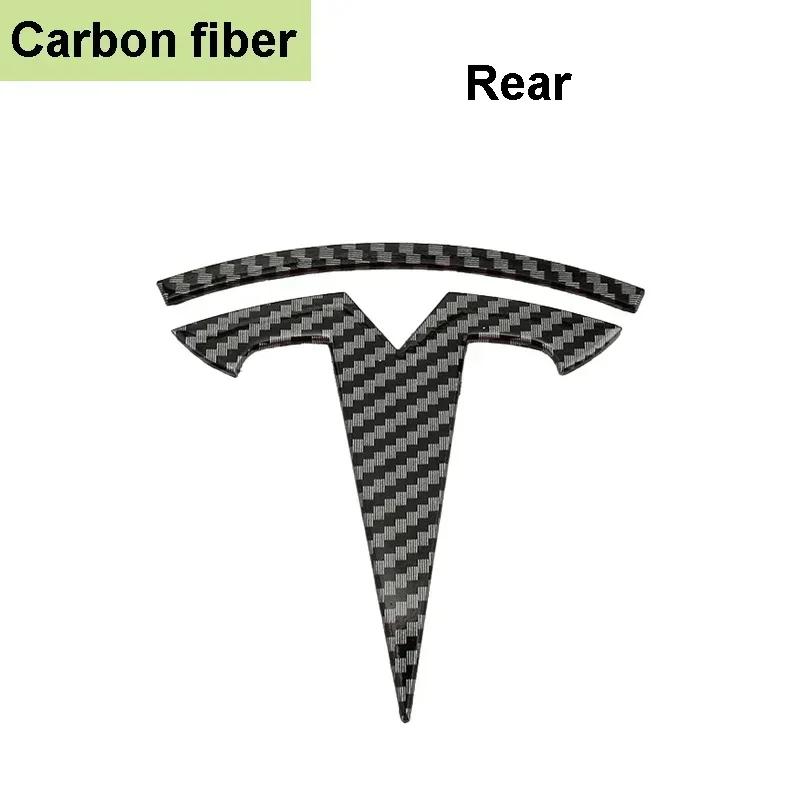 Автомобильная наклейка Tesla Металлическая Покрываемая Передняя эмблема логотипа Наклейка для Tesla Model 3 Mode Y Задний багажник Значок Углеродное волокно Наклейка Внешний