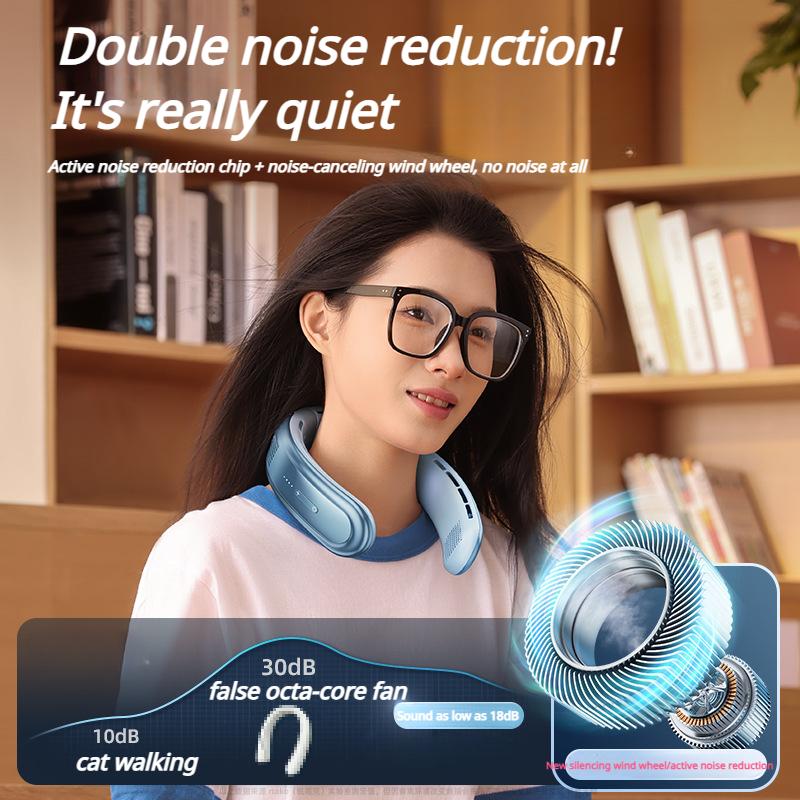 Новый портативный шейный вентилятор, перезаряжаемый мини-охладитель для шеи, 3 скорости, охлаждающий ветер, 10000 мАч, электрический вентилятор для дома, кемпинга, отдыха на природе