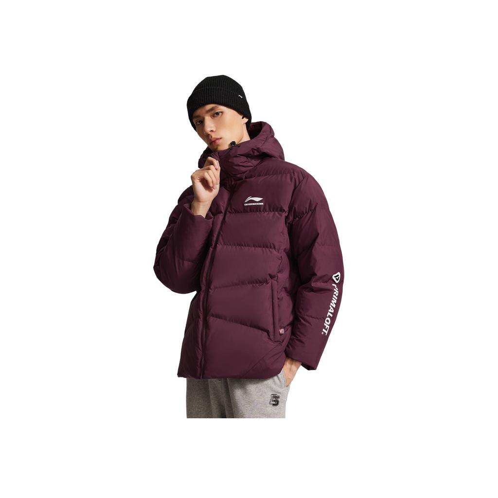 Li Ning Cba Свободная хлопковая куртка с капюшоном и логотипом Мужские куртки AJMV069-8