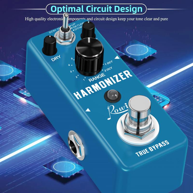 Rowin Guitar Harmonizer Pedal Digital Effect Pedal Harmonic Harmony Pitch Shifter True Bypass For Electric Guitar Bass Stax 3807