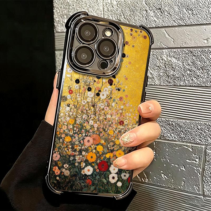 Чехол для телефона с покрытием 'Поцелуй' Густава Климта для iPhone 16 17 Pro Max Air 16E 14 15 Plus 12 13 Mini, противоударный, с воздушной подушкой