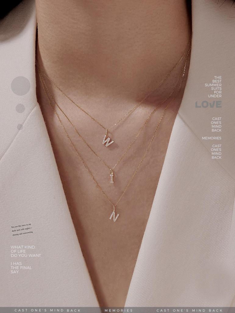 Настраиваемая подвеска-кулон с инициалом из стерлингового серебра S925 и с покрытием из 14-каратного золота - Милый мини-набор для пары для DIY