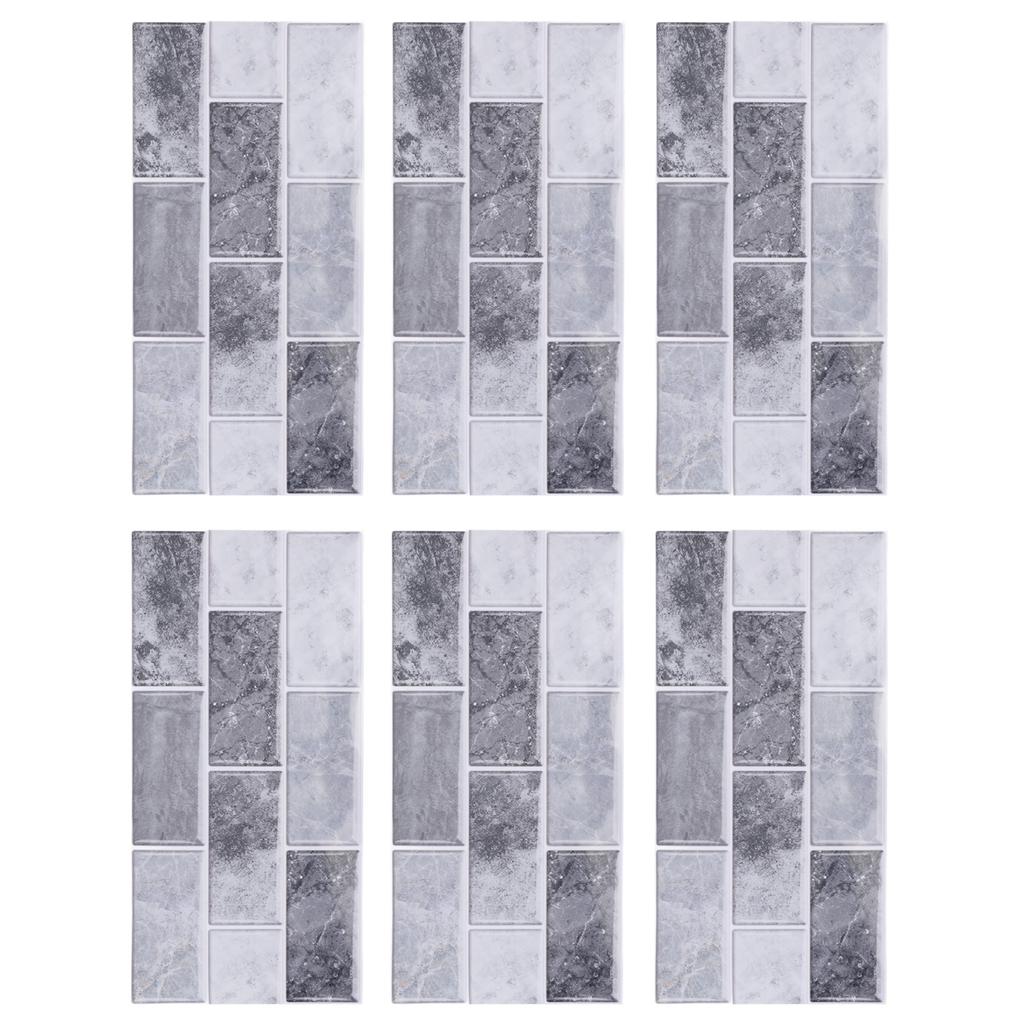 6 листов самоклеящейся водонепроницаемой антимасляной плитки для кухонного фартука