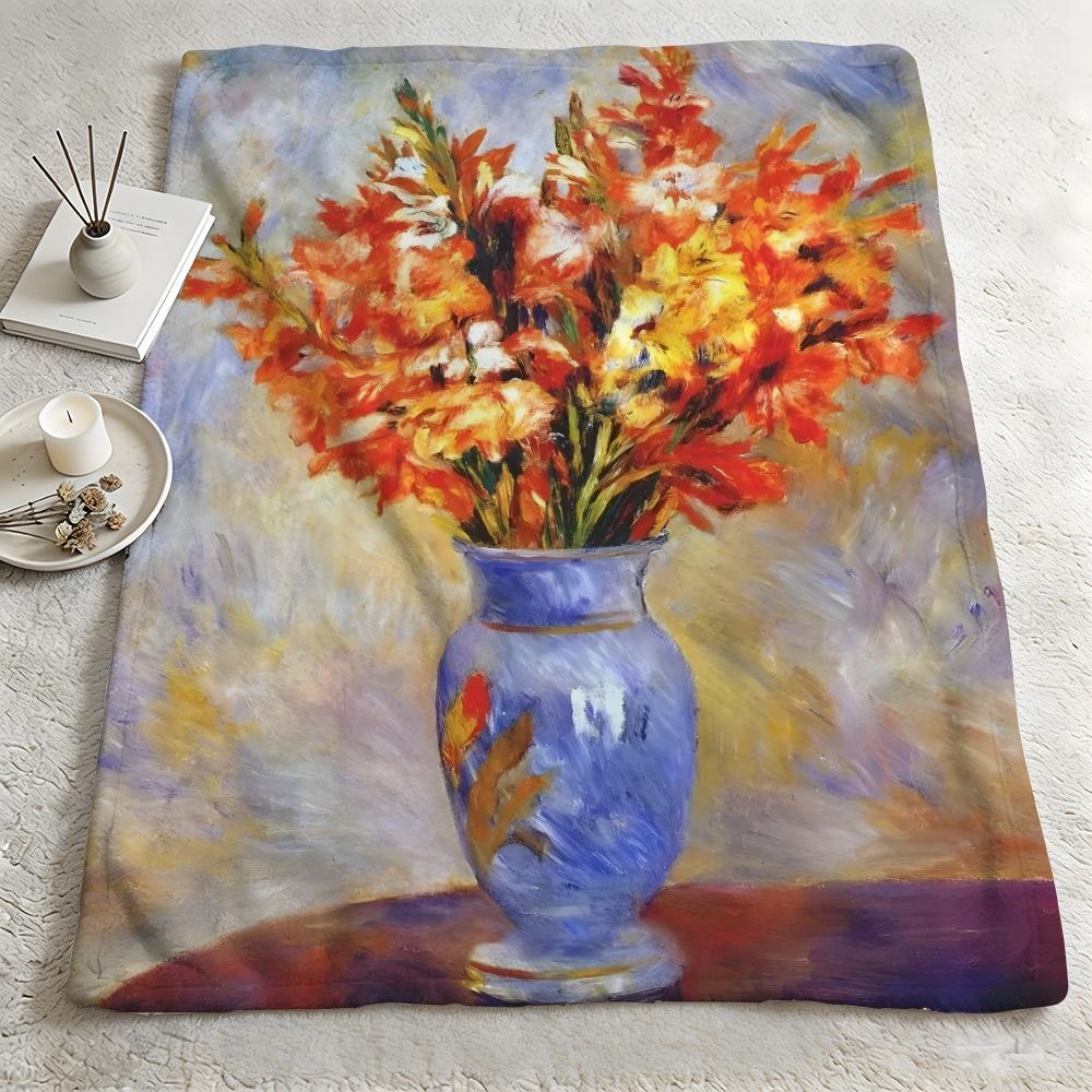 artist PPierre Auguste Renoirr Throw Warm Soft Flannel Blanket Multiuse for Sofa Bed Camping Travel Nap