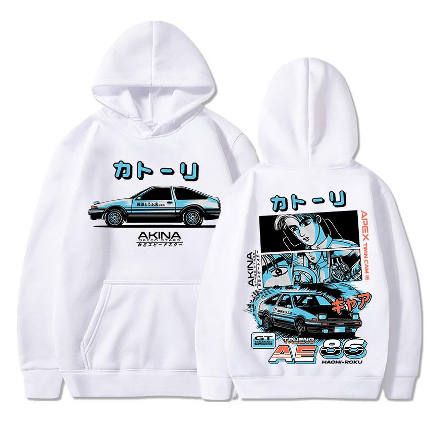 AE86 Толстовка с автопринтом. Унисекс с капюшоном с принтом из фильма. Модная индивидуальная унисекс с длинным рукавом. Осень-зима. Уличная толстовка с капюшоном унисекс.