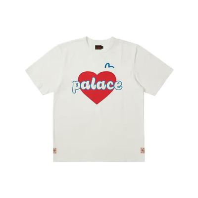 Palace Футболка унисекс с принтом сердца X Evisu 3.0 SS23 Белая P24EVES003