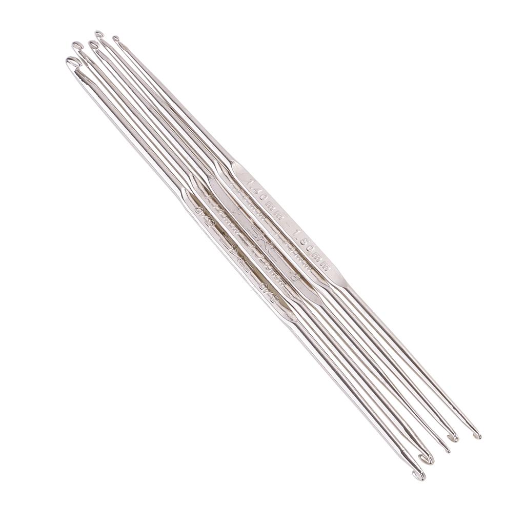 5 Pieces/Set Silver Double End Crochet Hook Knitting Tools