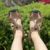 Leather Clog Sandals for Men Summer Outdoor Beach Shoes Casual Hiking Mens Sandals Genuine Leather Gladiator Flat Slippers