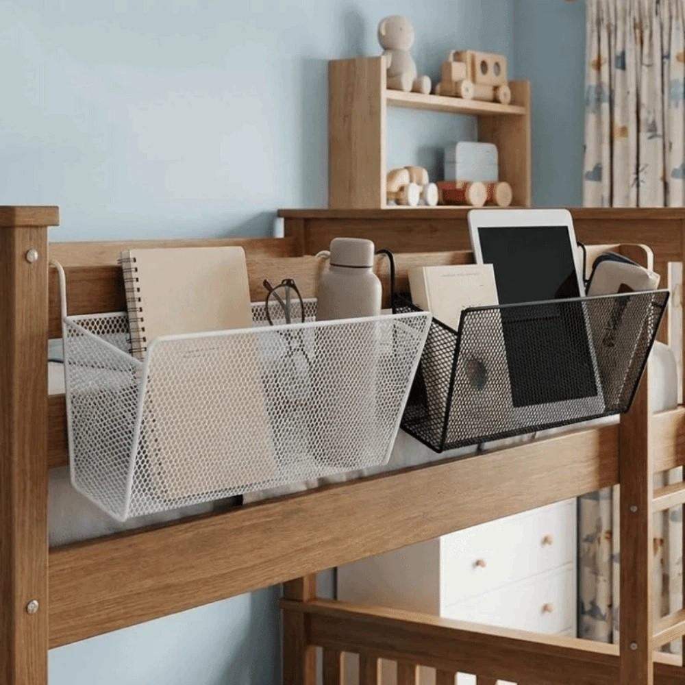 Space Saving Sundries Storage Basket Heavy-Duty Metal Organizer Bedside Organizer Dormitory Use