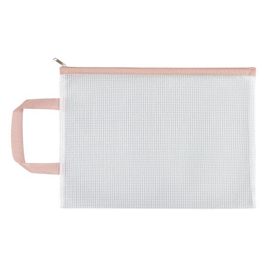 Transparent File Holder Zipper Bag with Handle PVC Waterproof Large Capacity Document Storage Bag Office Supplies