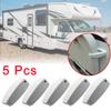 5pcs White Door Catch Holder Latch for RV Motorhome Camper Trailer Travel Baggage Car Accessories ABS Door Rounded Hook Clips