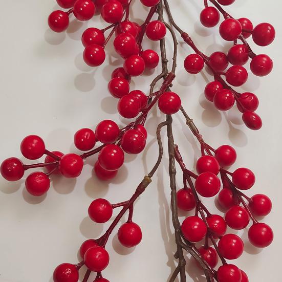 195/270 см искусственная красная ягодная гирлянда реалистичная подвесная искусственная красная ягода для использования в помещении и на открытом воздухе