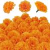 NEWEST 30Pcs Artificial Marigold Flowers Silk Cloth Marigolds Decoration Set Orange Carnation Flowers Decorations For Indian Festival Backdrop Parties