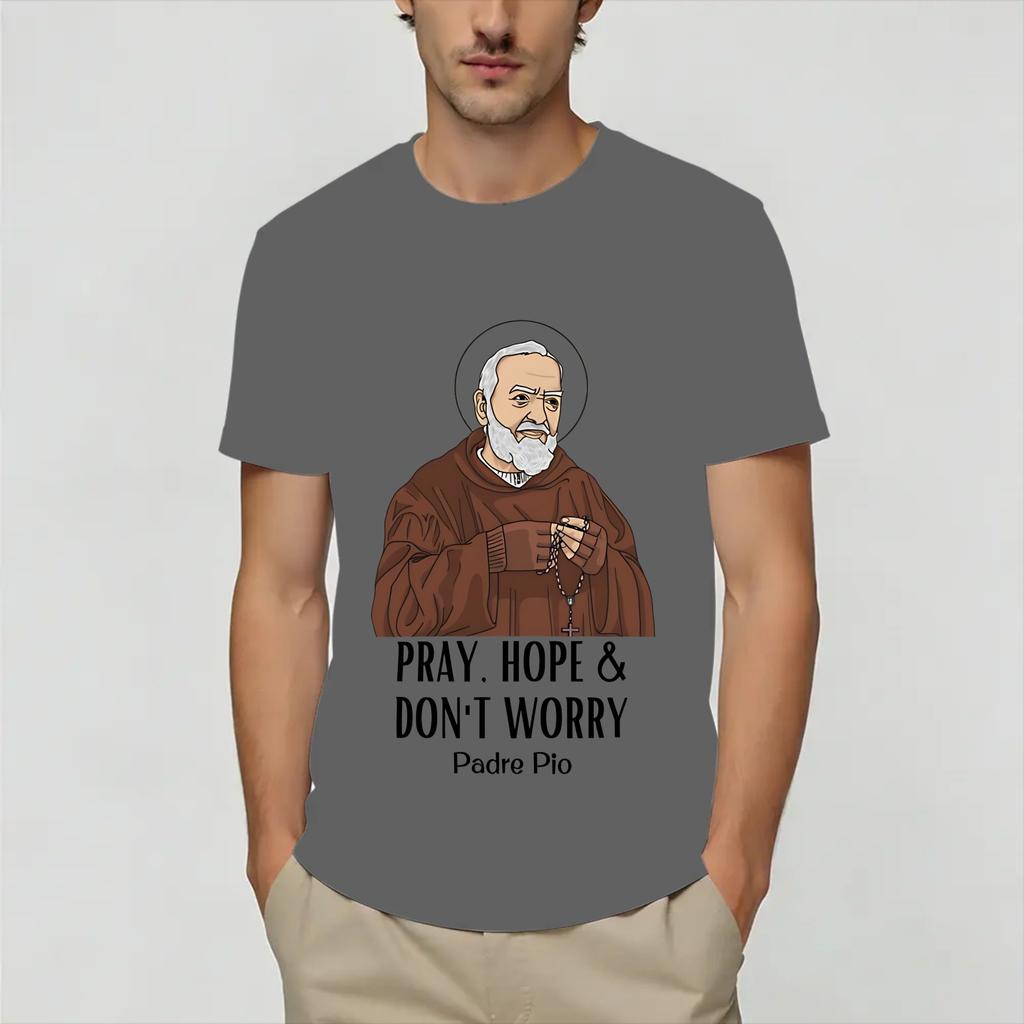 Harajuku T Shirt Summer Padre Pio Fashion T Shirts 100 Cotton Tshirt for Unisex Y2K Funny Pattern Short Sleeve Tops