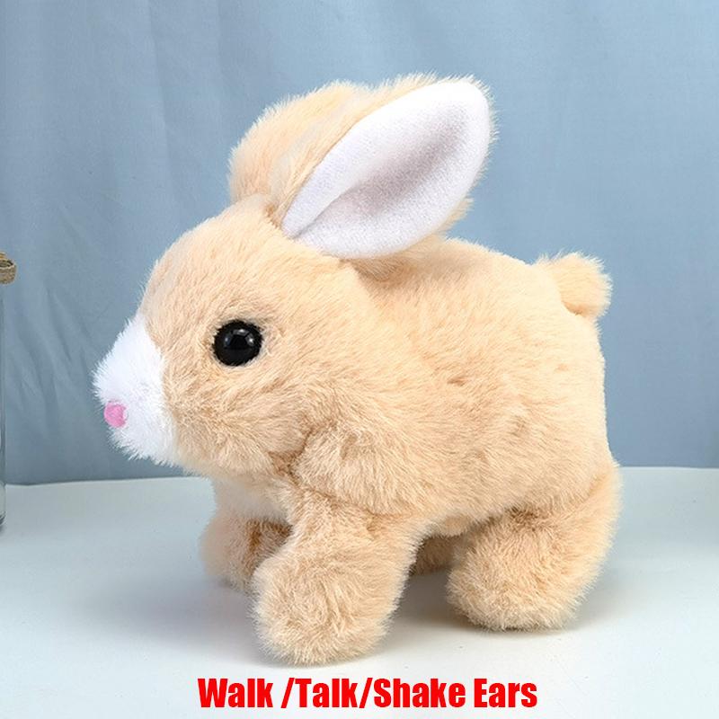 Plush Rabbit Toy Robot Bunny Walking Jumping Running Animal Shake Ears Cute Electric Pet for Kids Birthday Gifts