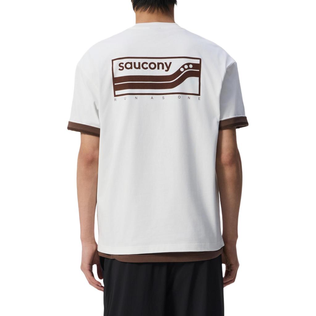SAUCONY Футболки Унисекс Кремово-белые С круглым вырезом Средние SA3269ST21G-WT038