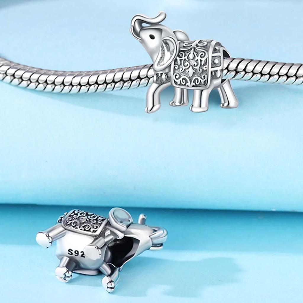 New Silver 925 Elephant Pendants Bracelet Charms for Women Jewelry Party Beads DIY Fine Jewelry Gifts Accessories