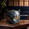 Черные кошки Каменная скульптура Смоляная фигурка головы кошки Лечебный камень Мраморная текстура Камень кошки Хэллоуин Домашний декор Для любителей кошек