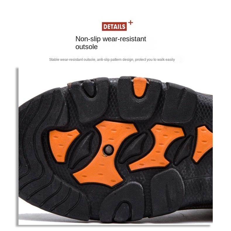 Весенне-осенняя уличная рабочая обувь, мужская спортивная походная обувь из искусственной кожи и хлопка, теплая мужская обувь