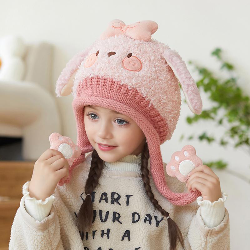 Baby Hats for Winter Kids Hat with Cotton Lining Fleece Hats Girls and Boys Cotton Ear Protection Hat Warm Caps for Cold Weather