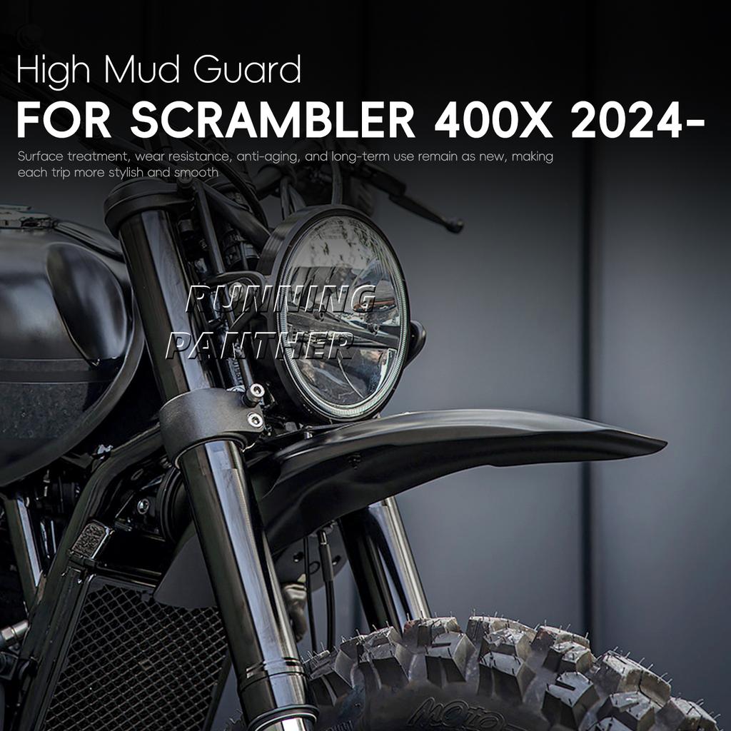 Motorcycle Accessories For Scrambler 400X 400 X 2024- Black Extend mudguard and increase mudguard height