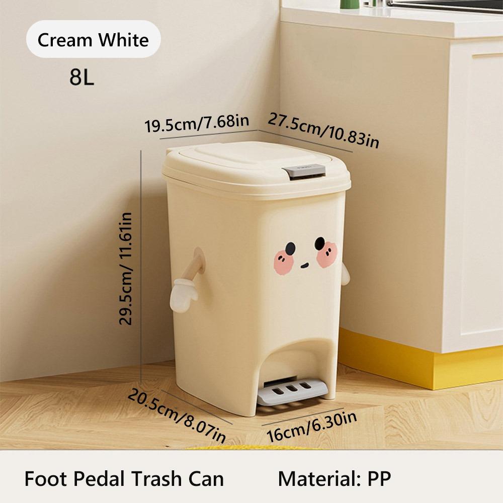 8/10/15/20L Trash Can Step-on Design Waste Bin Large Capacity Refuse Bin Living Room