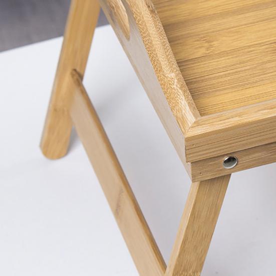 Поднос для постельного стола Yousheng со складной ножкой, прочный, несущий гладкий край без заусенцев, многофункциональный бамбуковый держатель для хранения подносов для кровати