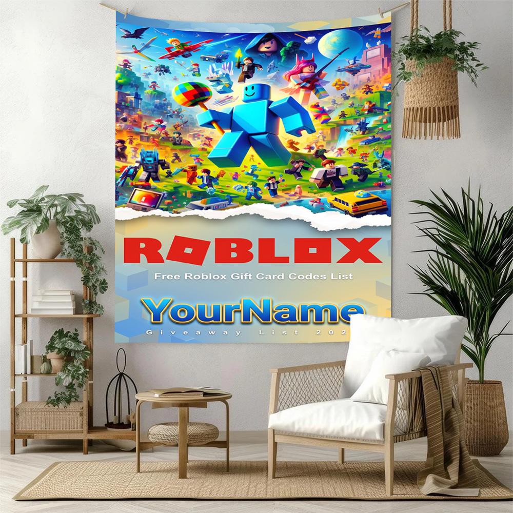 Roblox Custom Your Name Wall Decor Tapestry Art For Pet Memorial Birthdaywedding Party Backdrop Family Gift