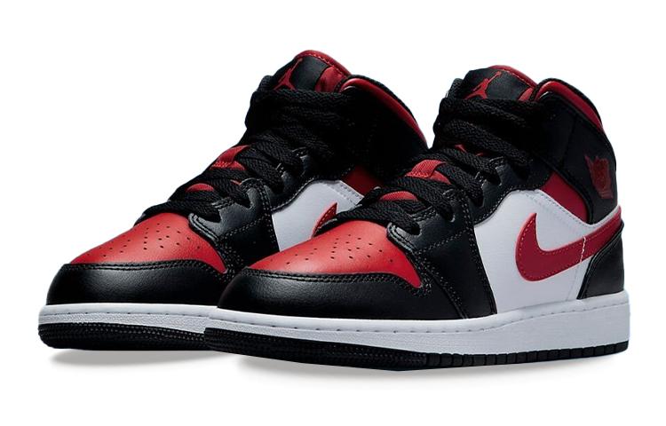 Jordan Air Jordan 1 Mid Черный Огненно-красный GS 554725-079