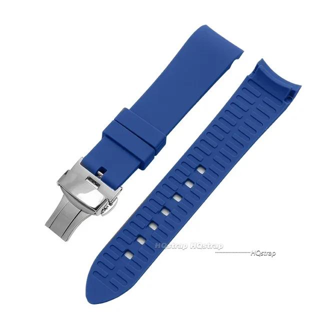 Изогнутый силиконовый ремешок для Swatch с пряжкой из нержавеющей стали 20 мм 22 мм Мужской Женский Мягкий Водонепроницаемый Сменный ремешок для часов для Seiko