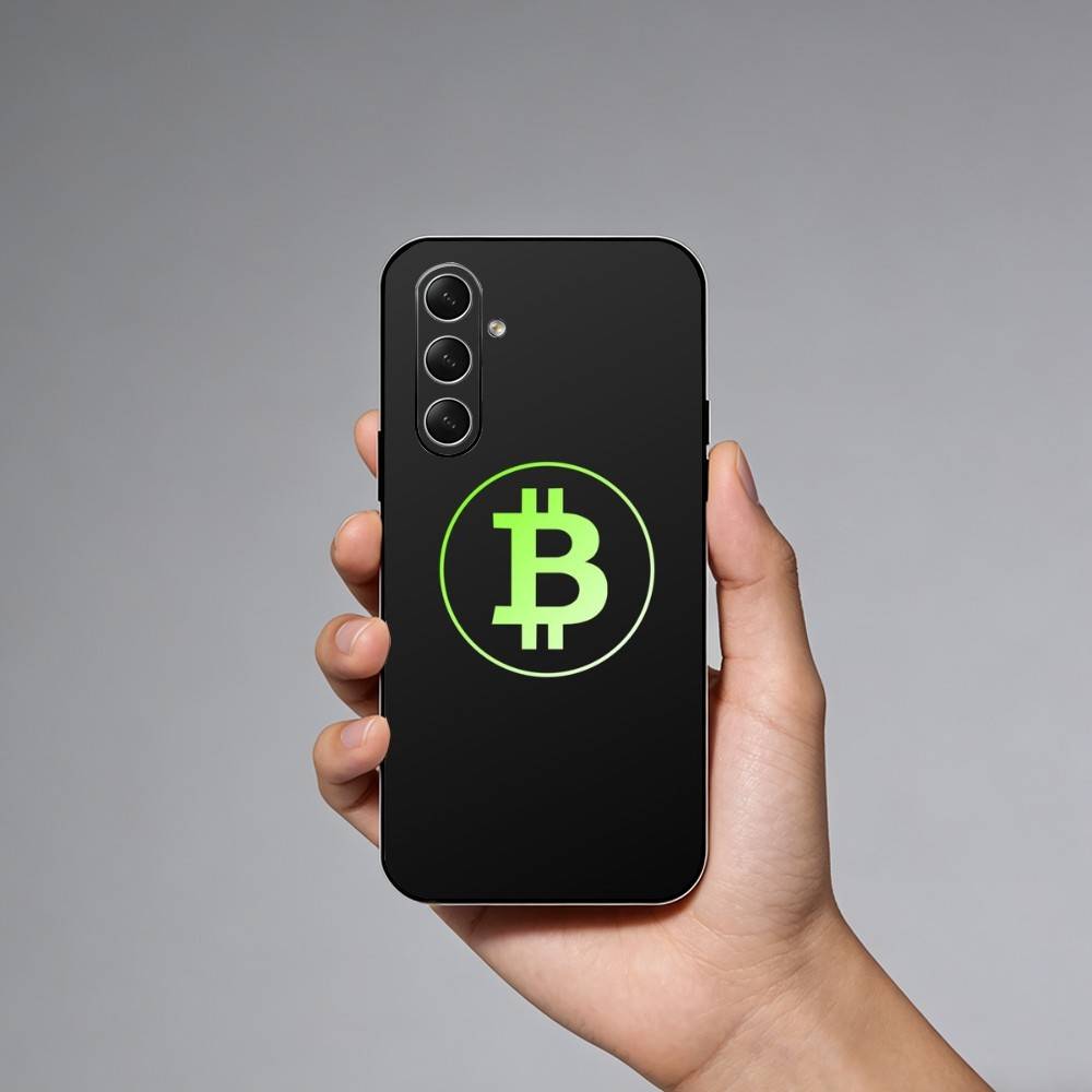 Чехол для телефона Bitcoin для Samsung Galaxy A73, A21s, A22, A31, A52, A53, A71, A41 Мягкий черный корпус