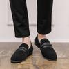 Suede Loafers Men Handmade Leather Shoes Black Casual Driving Flats Blue Slip-on Moccasins Men Shoes Plus Size 46 47 48