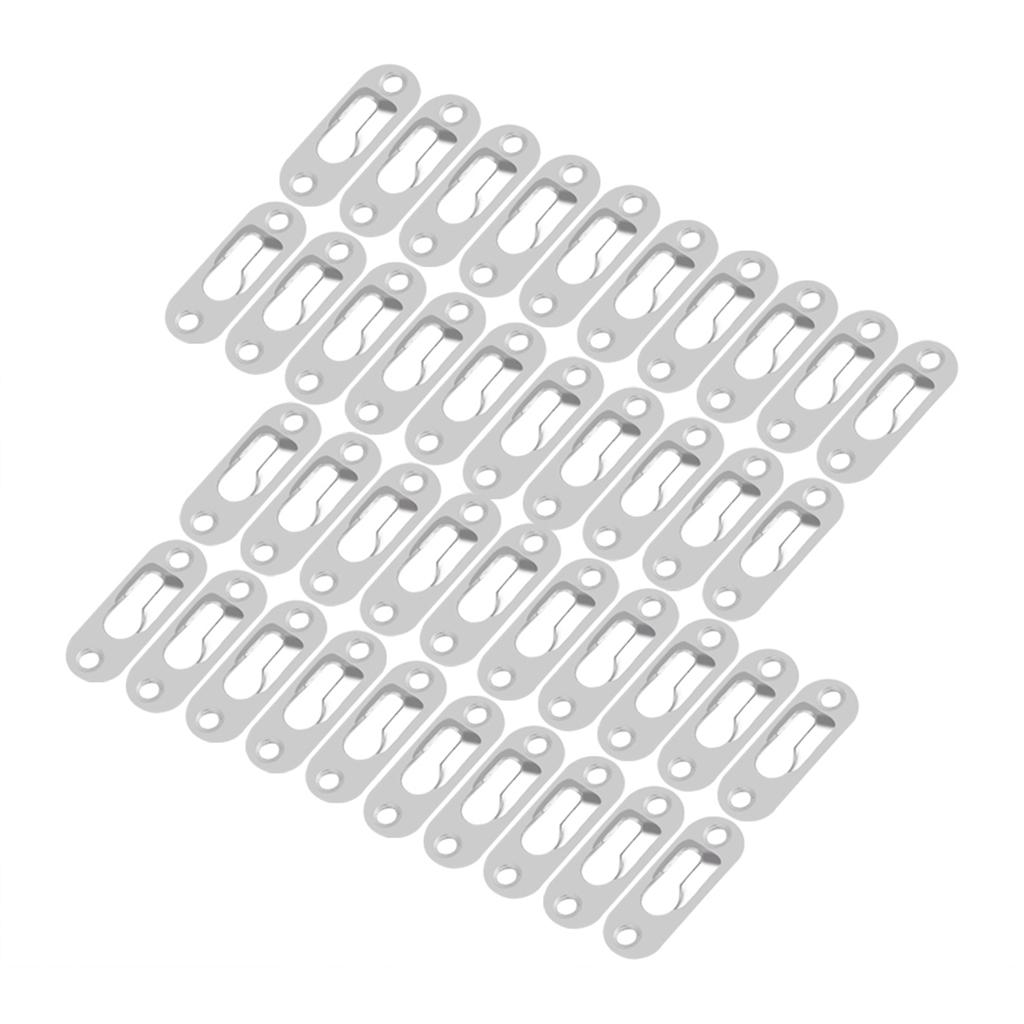 40 Pcs Silver Tone Metal Keyhole Hanger Fasteners for Picture Frames Hang Wall Indoor