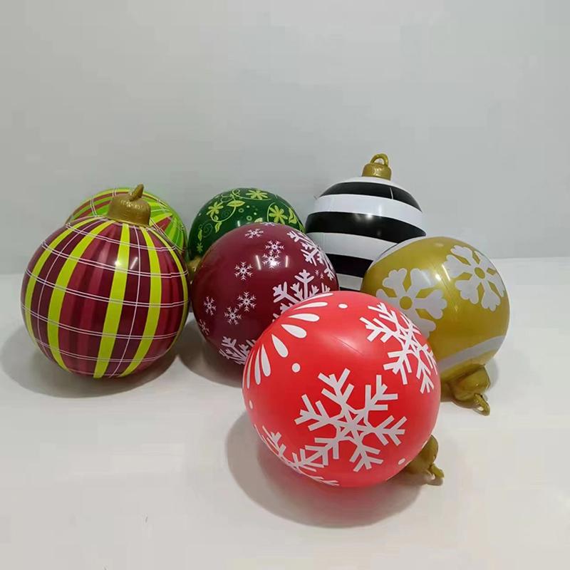 Рождественские праздничные воздушные шары с принтами, игрушечным мячом, уличным надувным развлечением 60 см