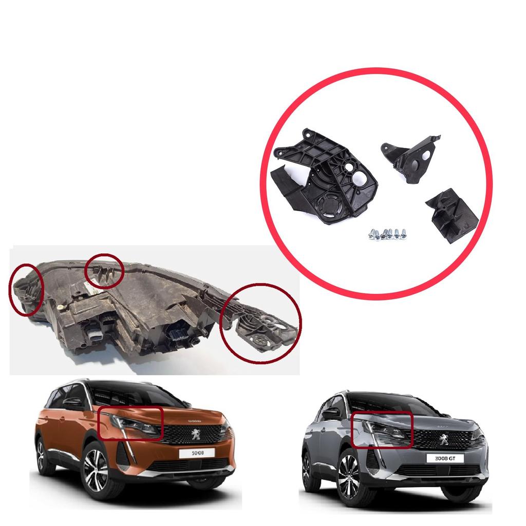 BHL584-2 Комплект кронштейнов для крепления фары, правая сторона для Peugeot 3008 5008 MK2 2016-2024 9814255780