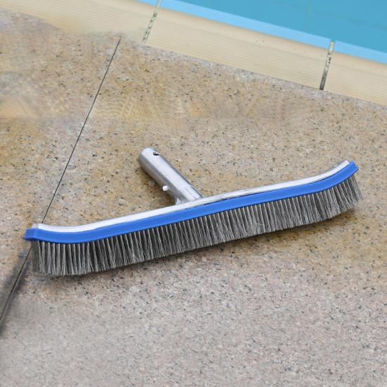 Pool Brush Head Stainless Steel Wire Pool Brush with Curved Ends for Corners Swimming Pool Brushes for Tiles Steps Floors