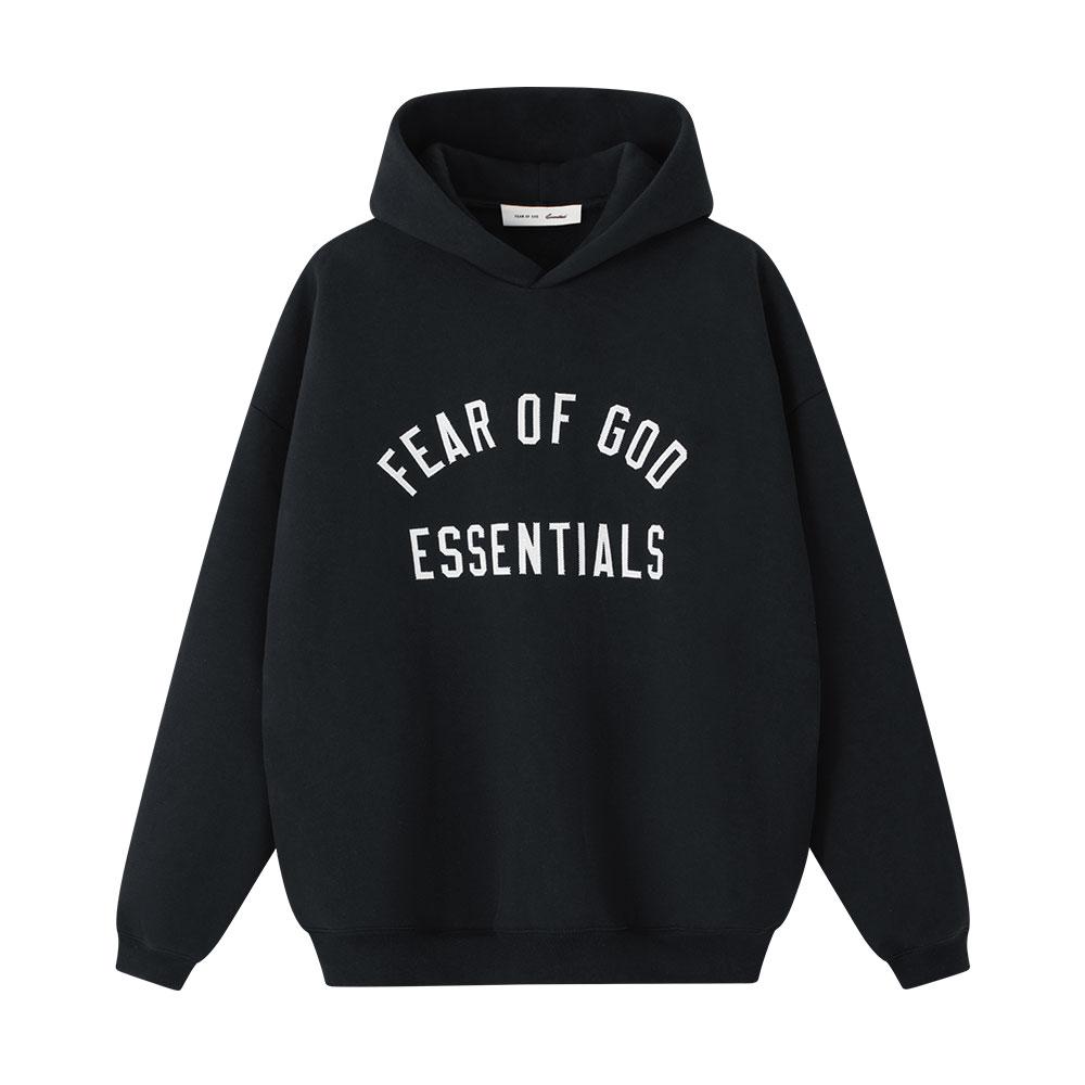 Fear of God Essentials Худи в стиле Varsity 90-х Винтажное Черное Унисекс Топы 192AS266991F