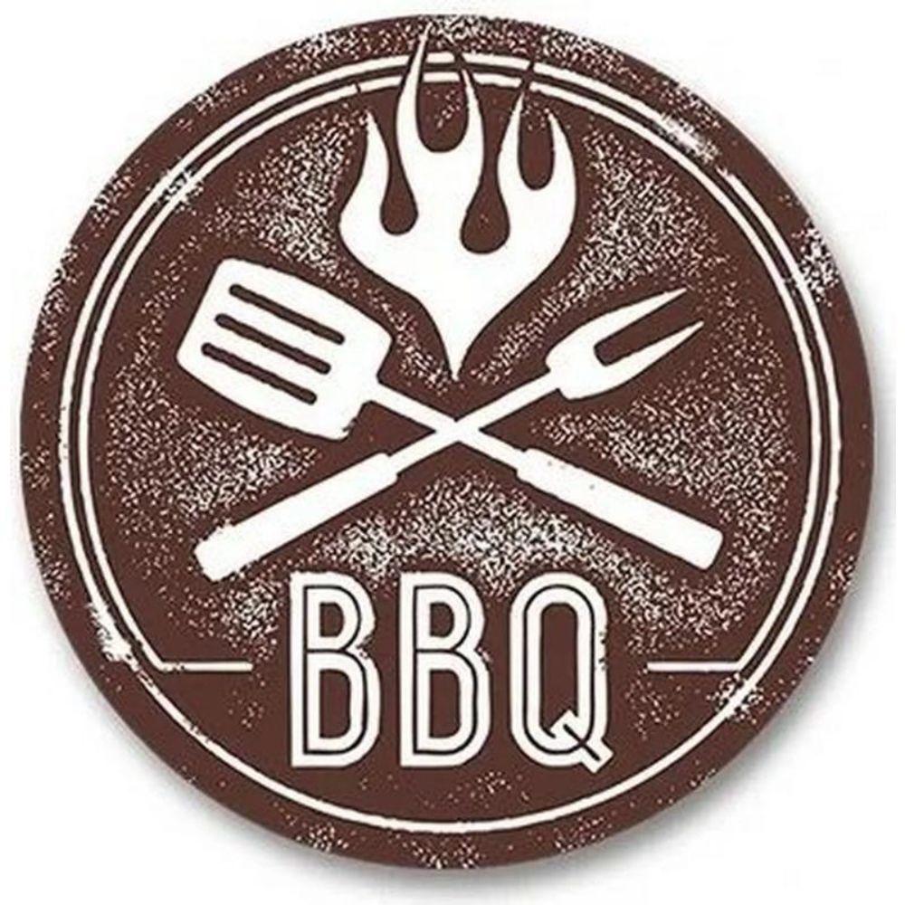 Металлический Плакат Круглый BBQ Пиво Уличный Настенный Арт Декор