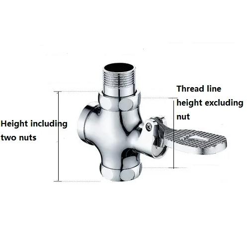 Flush Valve for Toilets Foot Pedal Toilet Flush Valve Copper Lavatory Urinal Flush Bottom Valves