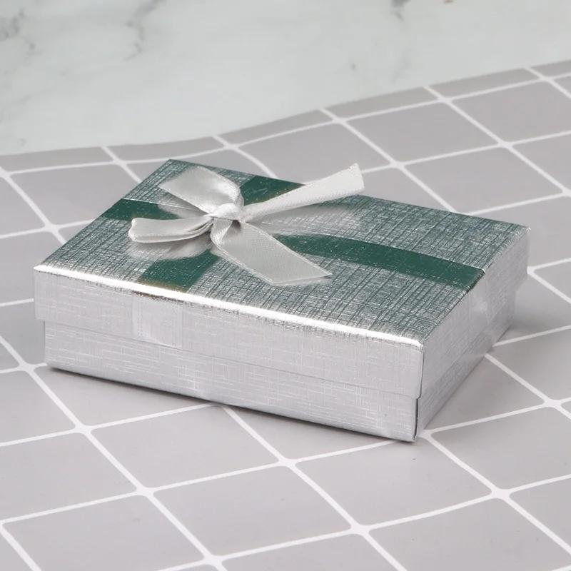 12 шт. бантовая шкатулка для украшений, серьги, органайзер для хранения ожерелий, бумажные органайзеры для хранения ювелирных изделий, подарочный футляр