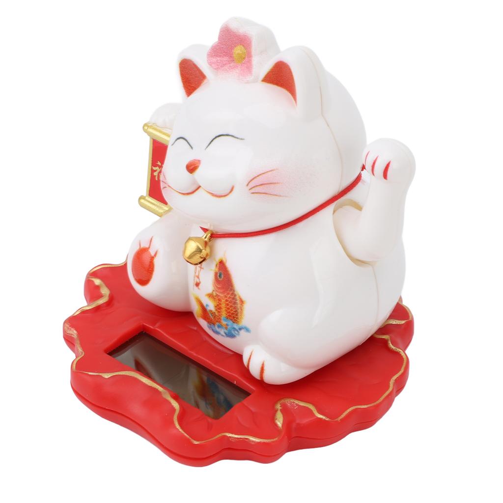 Солнечный кот удачи Яркий милый китайский кот, работающий на солнечной энергии, машущая рукой, кот удачи для домашнего офиса и